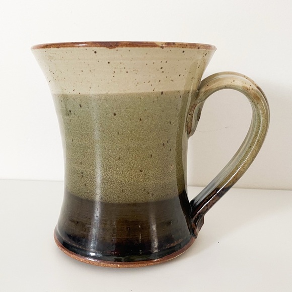 Handmade Pottery Mug – Rustic Glazed Stoneware Ceramic Coffee Cup, Beige, Brown - Picture 2 of 5